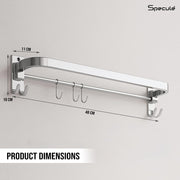 Foldable bathroom towel rod in closed position showing compact space-saving design